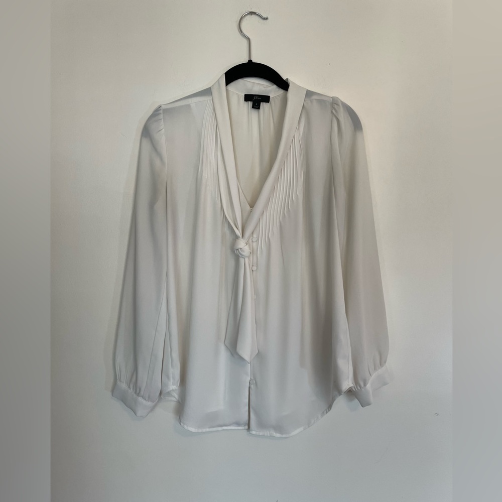 Sheer White J. Crew Blouse, Size 4